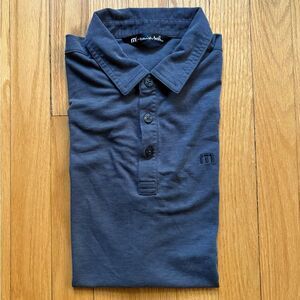 Travis Mathew Men’s Short Sleeve Performance Polo Shirt Small Dark Gray Solid